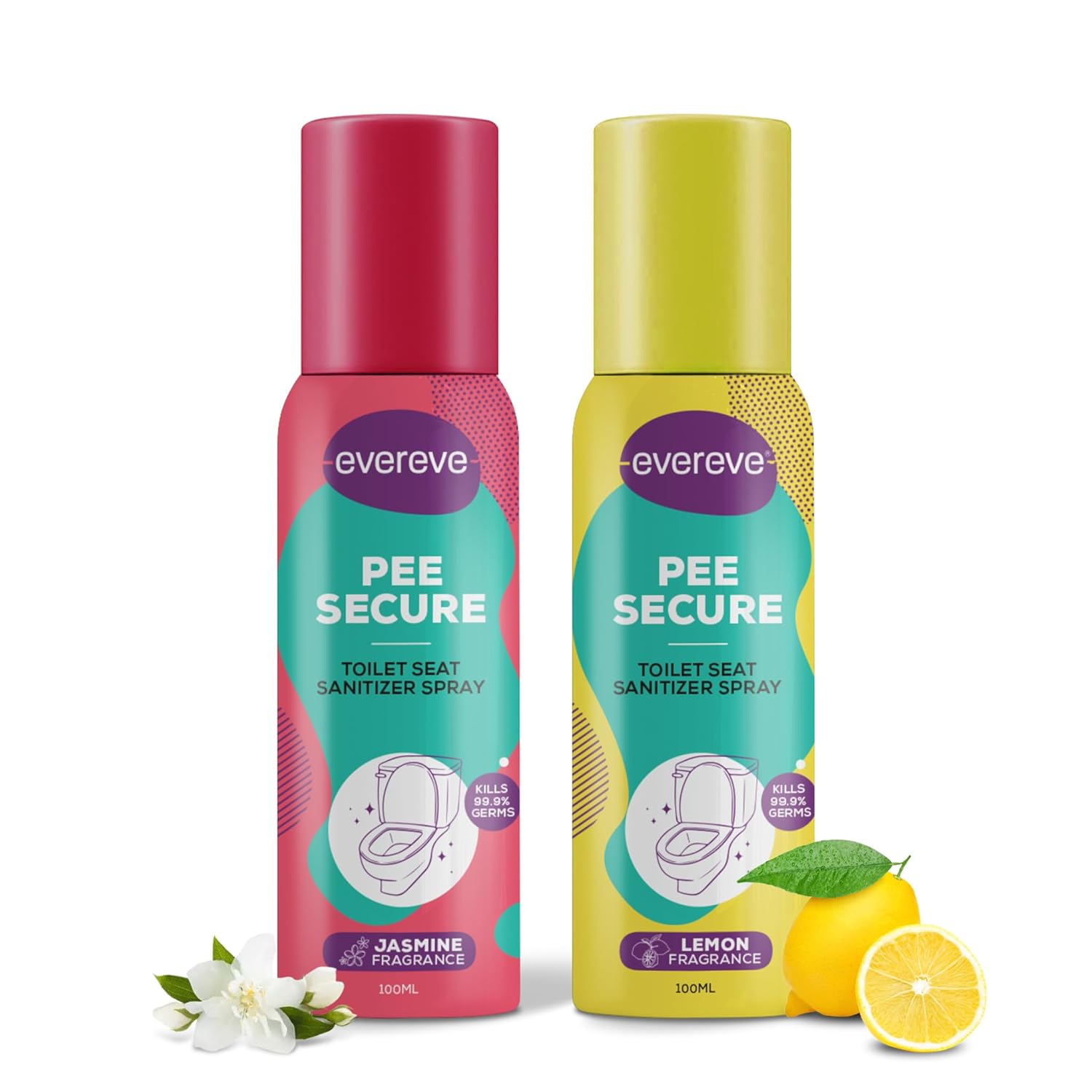 Evereve Pee Secure Toilet Seat Sanitizer Spray 2 x 100ml
