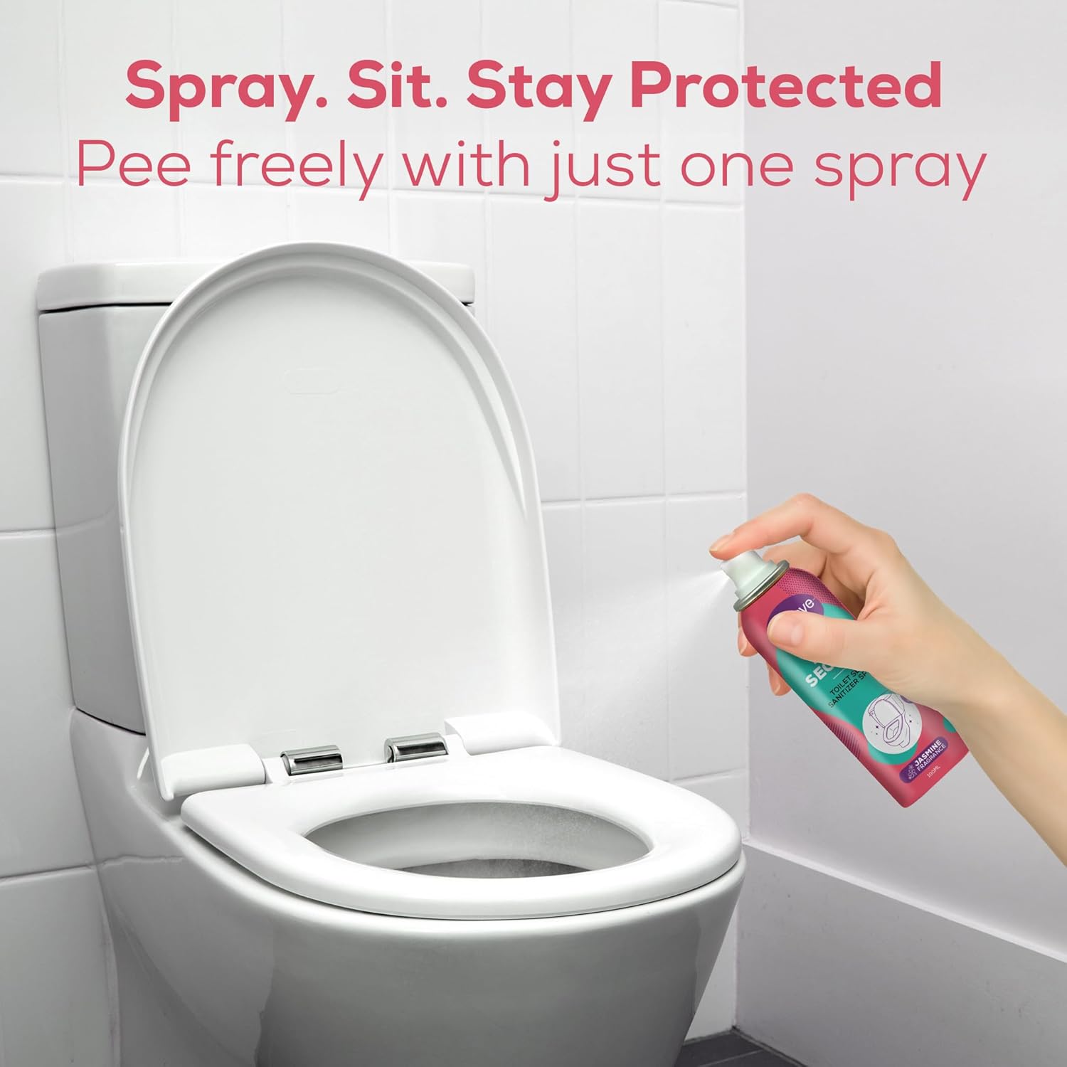 Evereve Pee Secure Toilet Seat Sanitizer Spray 2 x 100ml - Image 2