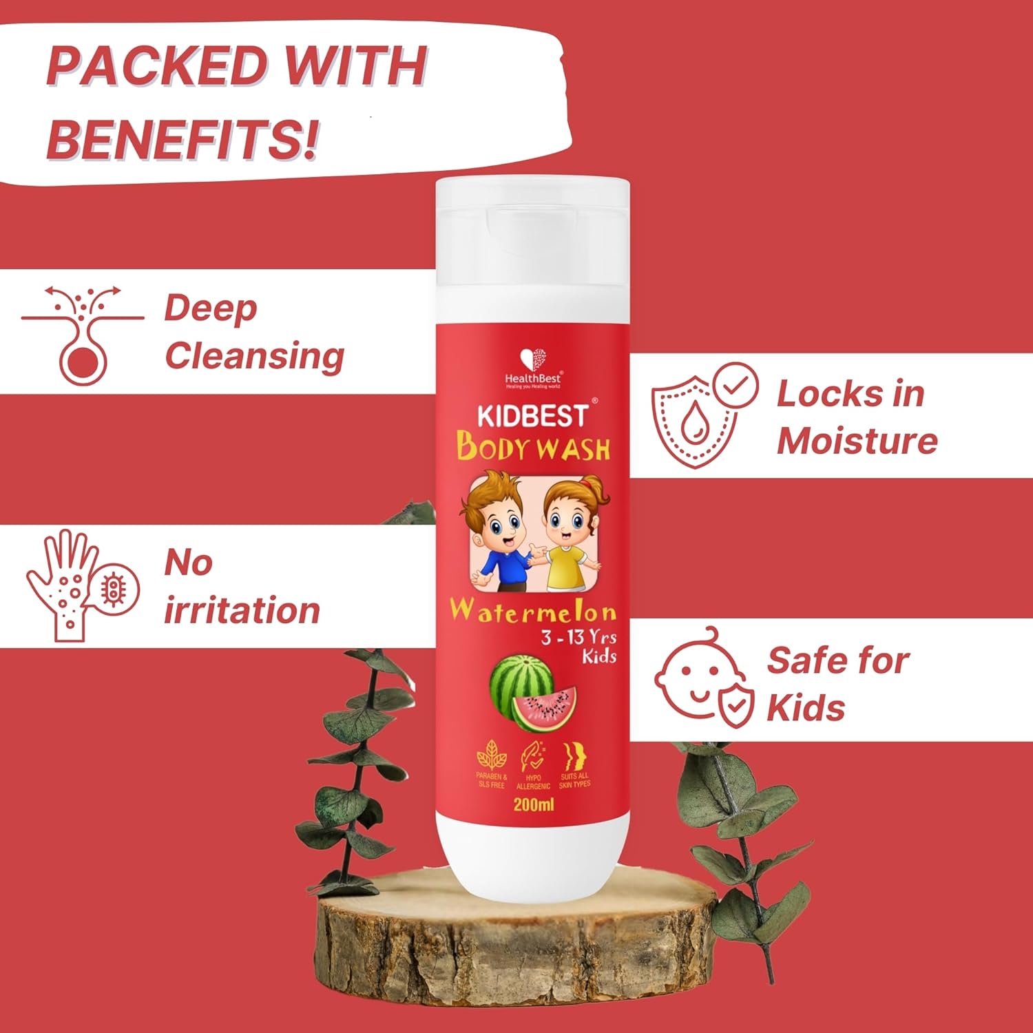 HealthBest Kids Tear-Free Body Wash 200ml - Image 2