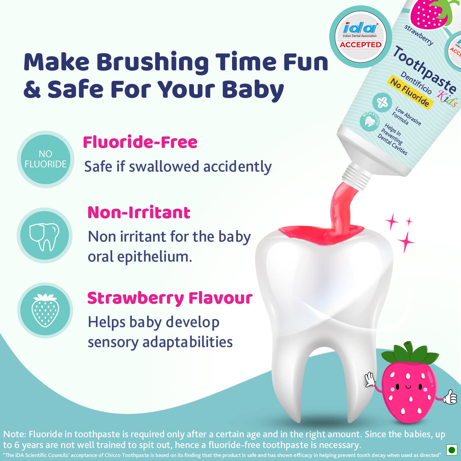 Chicco Kids Strawberry Toothpaste 50g - Image 3