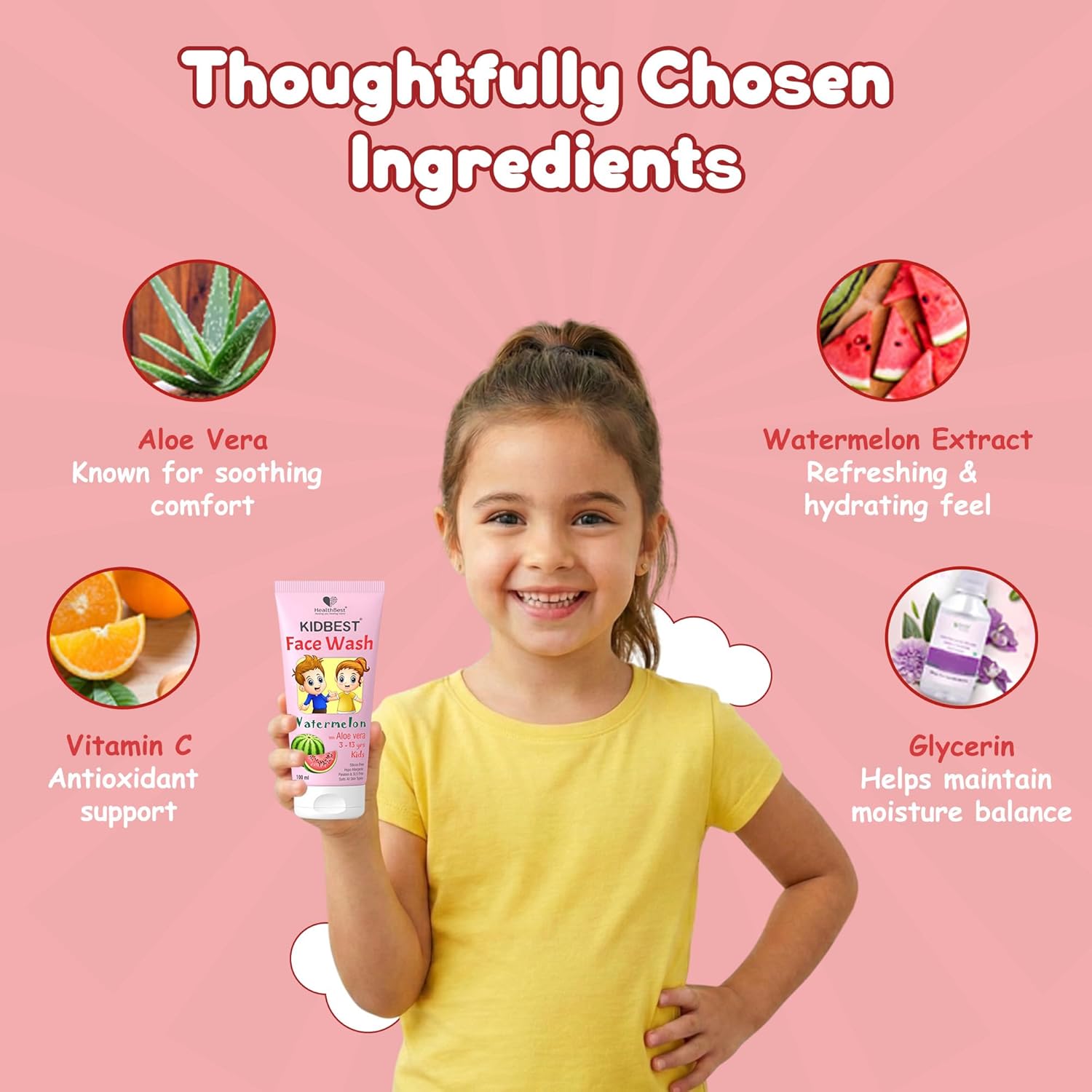 HealthBest Kids Multivitamin Face Wash 100ml - Image 5
